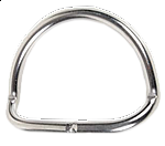 50 mm Edelstahl D-Ring 45°